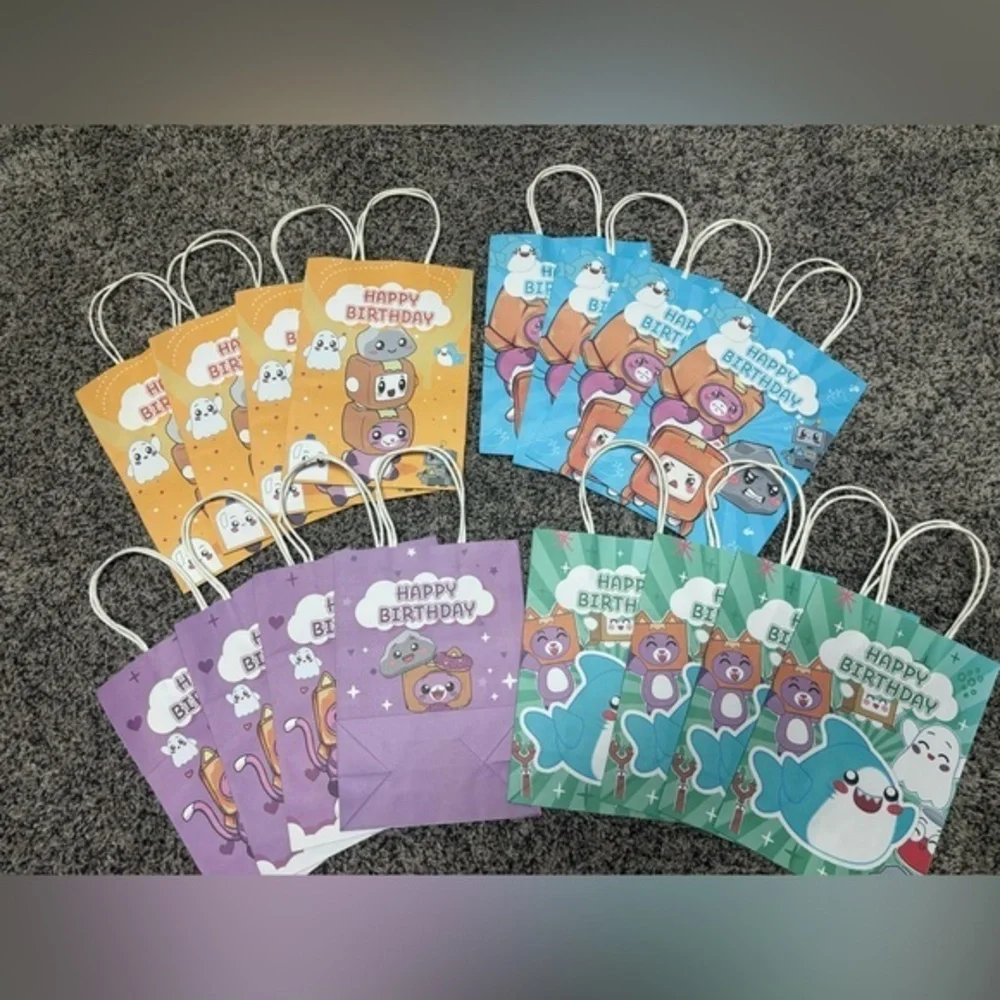Colorful Birthday Party Gift Bags Set- 16